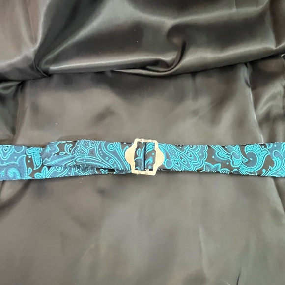 Barry.Wang Men’s Blue/green Black Paisley Vest Adjustable Back Belt Size 3XL - Picture 6 of 13